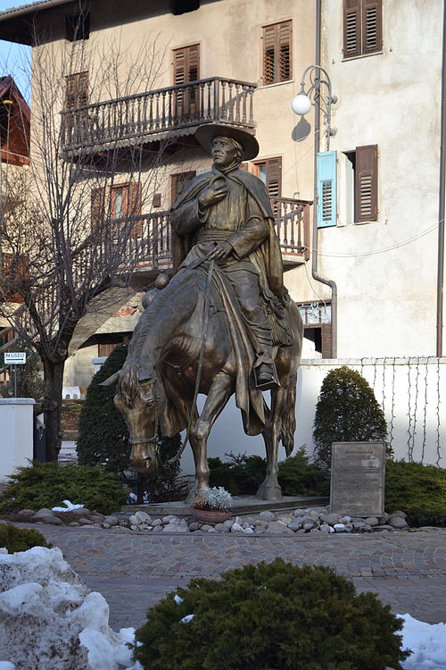 Equestrian statue of Father Kino in his birthplace of Segno, Northern Italy