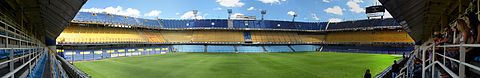 Panoramic view of La Bombonera (Buenos Aires, Argentina) looking west