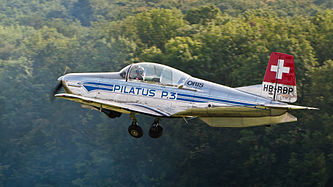 English: Pilatus P3-03 P3-Flyers (reg. HB-RBP, cn 473-22, built in 1958). Engine: Lycoming GO435-C2-A2. Deutsch: Pilatus P3-03 P3-Flyers (Reg. HB-RBP, cn 473-22, Baujahr 1958). Motor: Lycoming GO435-C2-A2.