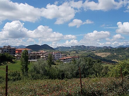 landscape with Monte San Severino mountain chain, a view from Acquaviva (San Marino)