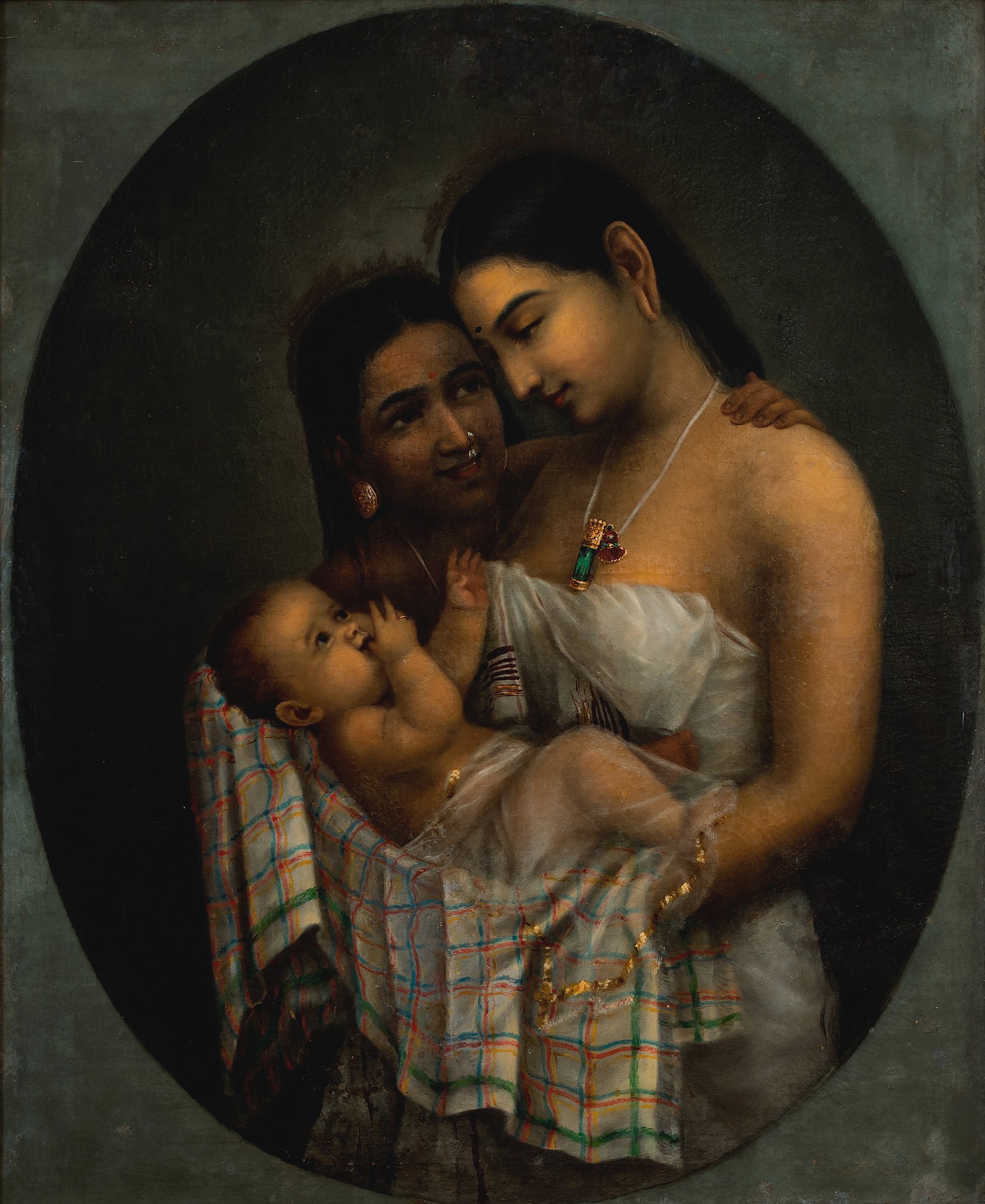 indian mother and child art