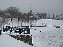 Dņepras krasts Rečicā ziemā