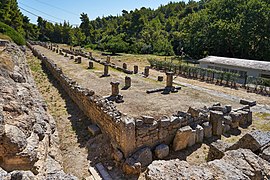 Remains of the Stoa (4th cent. B.C.) at the Amphiareion of Oropos on July 24, 2020.jpg