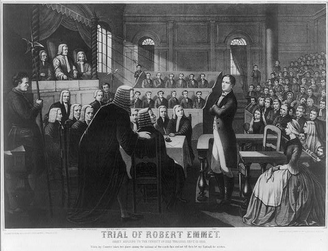 Depiction of Robert Emmet's trial