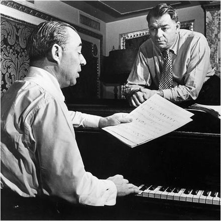 Rodgers (seated) with Hammerstein, 1945