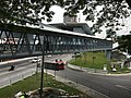 Link bridges connecting the station with adjacent buildings.