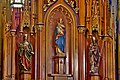 Santa María de la Asunción (Pueblo Alemán, C-bus, Ohio) - retablo, detalle, Santa Catalina de Alejandría, la Santísima Virgen María, San Bonifacio.jpg