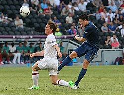 Nasri y Scott Parker en la Eurocopa 2012.