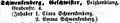 1889: Schwenkenberg, Geschwister, Pelzhandlung, Grabenstr. 4 (Inhaber 1 Clara Schwenkenberg, 2 Emma Schwenkenberg)