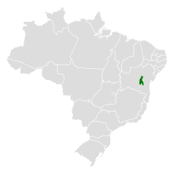 Distribución geográfica del churrín de Diamantina.