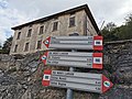 Guidepost at former Rifugio Binate alpine hut