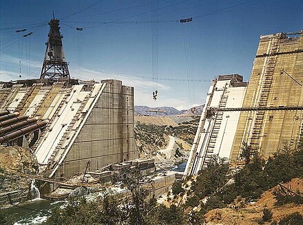 Shasta Dam under construction in 1942