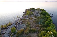 View towards lake, Gamla Ekuddens naturreservat, Lake Vänern, Sweden 58°43′19″N 13°48′02″E﻿ / ﻿58.72189°N 13.80069°E﻿ / 58.72189; 13.80069