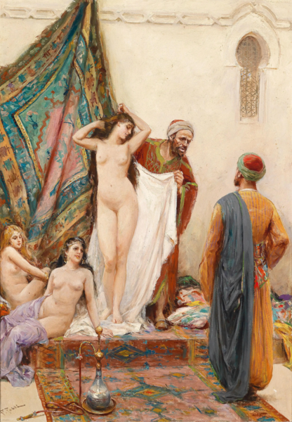 File:Slave girl is sold on slave market, Fabio Fabbi (1861-1946).png