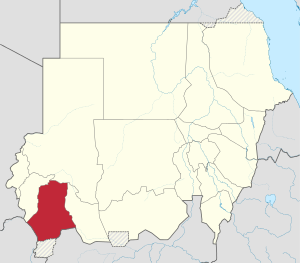 Южный Дарфур на карте