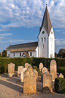 St. Clement's Church with speaking tombstones in Nebel, Amrum (2018) .jpg