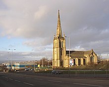 St John's Church, Wakefield Road, Bowling, Bradford, built in 1842 at the expense of the Bowling Iron Company St John's Church, Wakefield Road, Bowling, Bradford - geograph.org.uk - 669688.jpg