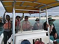 Starr-150402-1352-Tournefortia argentea-Forest Bret and Thai crew on boat-Pier Eastern Island-Midway Atoll (25181868601).jpg