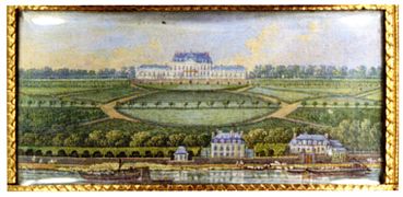 Le château vu depuis la Seine, 1777.