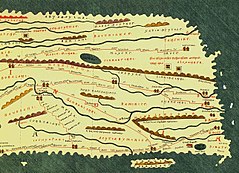 Table de Peutinger : extrémité orientale du monde (Scythie, Inde, Chine), vers 150