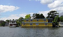 Lower end of Tagg's Island with Molesey Boat Club beyond