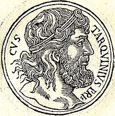 Lucius Tarquinius Priscus na ilustraci ze 16. století vydané Guillaumem Rouillém