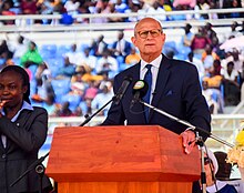 Ted Wilson during the Big Sabbath in Lusaka, Zambia. Ted N.C. Wilson in 2023.jpg