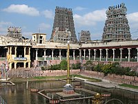The armies of Delhi Sultanate led by Muslim Commander Malik Kafur plundered the Meenakshi Temple and looted it of its valuables.[237][238][239]