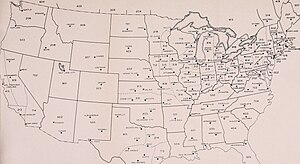 The Bell System technical journal 1952 Area Code map of USA.jpg