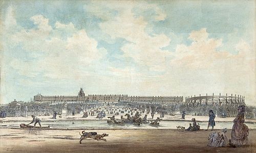 Le château de Versailles vu des jardins.