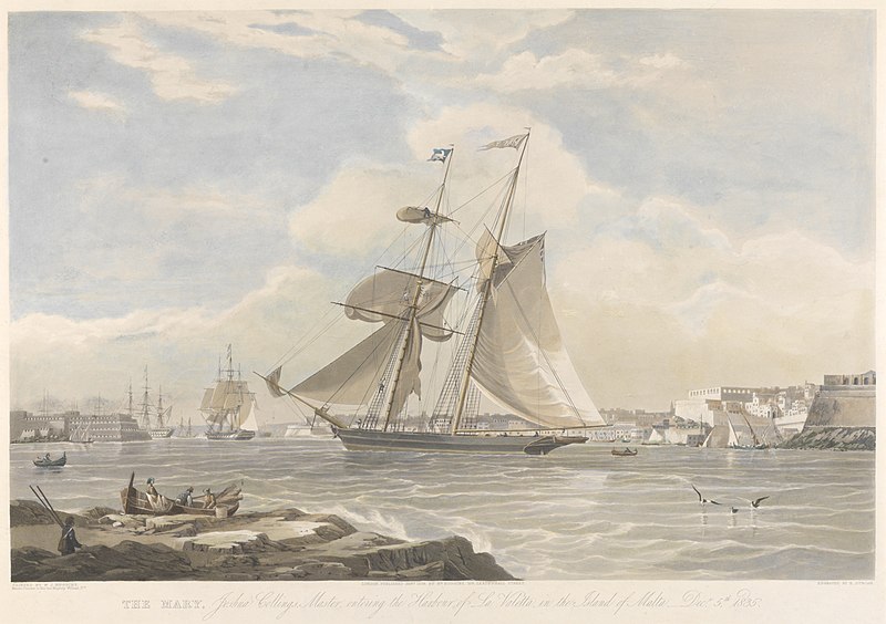 File:The Mary, Joshua Collings, Master, entering the harbour of La Valetta, in the Island of Malta, Decr 5th 1835 RMG PY8502.jpg