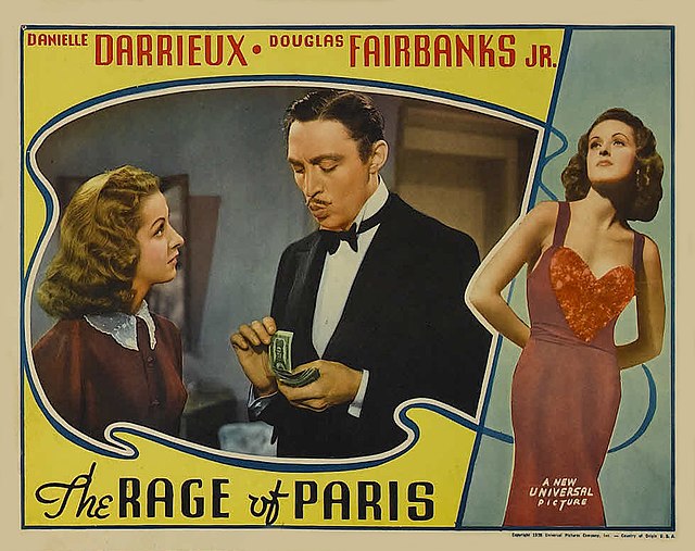 Autre vue de La Coqueluche de Paris (1938)- avec Danielle Darrieux, poster promotionnel -