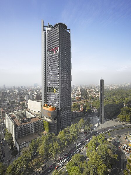 Headquarters (Torre BBVA México) on Paseo de la Reforma in Mexico City.