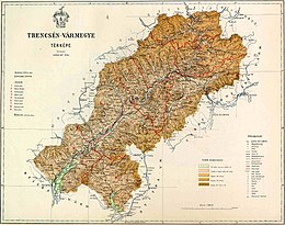 Comitato di Trencsén – Mappa