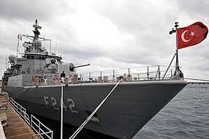 Turkish Navy frigate TCG Fatih (F-242), Augusta Bay, June 2, 2014.jpg