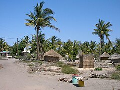 Maisons et rues typiques à Vilankulo.