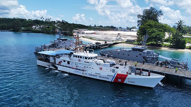 PNG Defence Force and United States Coast Guard patrol boats at Manus Island in 2022