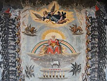 Ceiling above the altar, depicting a vision from the Book of Revelation Unionskirche Idstein Revelation.jpg