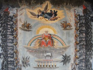 Worthy is the Lamb", ceiling of Unionskirche, Idstein, ca. 1670 Unionskirche Idstein Revelation.jpg