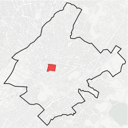 Kaupungin kartta, jossa Váthi korostettuna.
