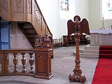 Escalier de la chaire, Grille de choeur, Stalles et lutrin