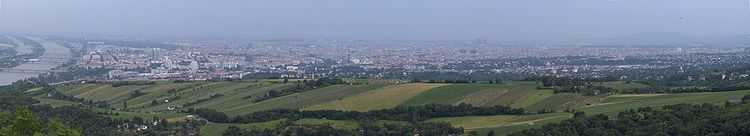 Panoramic view of Vienna from Leopoldsberg