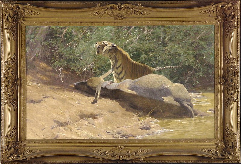 File:Wilhelm Kuhnert - Koningstijger met geslagen Indische buffel - 0192 - Rijksmuseum Twenthe.jpg