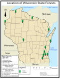 Thumbnail for List of Wisconsin state forests