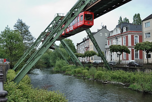 Section of the Schwebebahn installation in Wuppertal, Germany