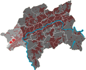 Lage des Quartiers Osterholz im Stadtbezirk Vohwinkel