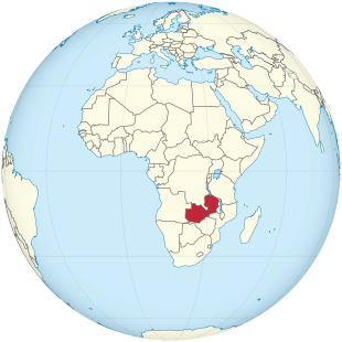 Zambia a földgolyón (Afrika központja). Svg