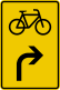Sign 442-20 - signpost for cyclists (pointing to the right), StVO 1992.svg