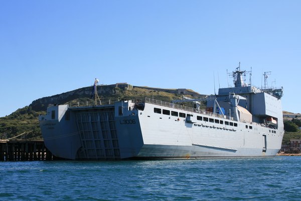 RFA Largs Bay in Portland Harbour, August 2009