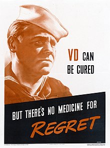 A poster from the Office for Emergency Management, Office of War Information, 1941-1945 "VD CAN BE CURED BUT THERE'S NO MEDICINE FOR REGRET" - NARA - 515957 - retouched.jpg